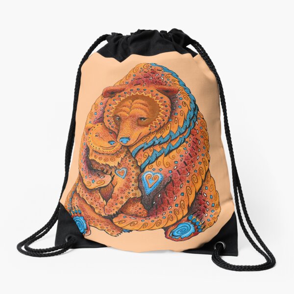 Mother Bear Drawstring Bag
