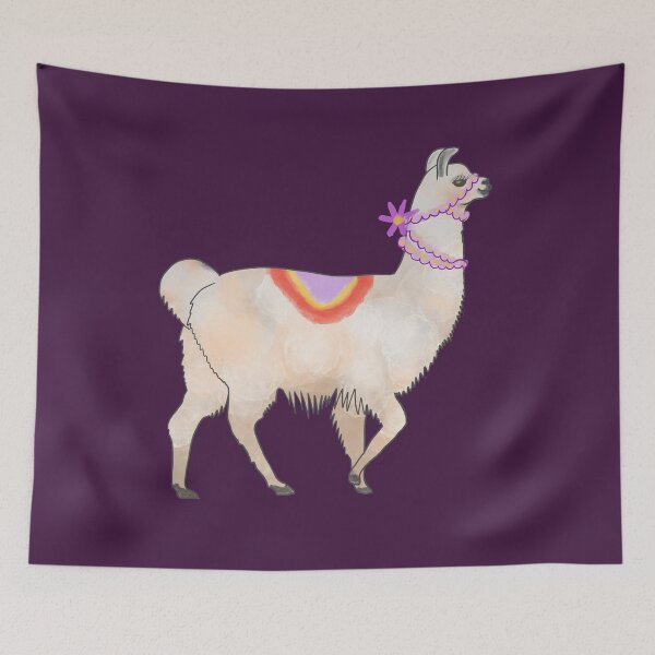 Item preview, Happy Llama Walking Down the Street designed and sold by Andreea Dumez.