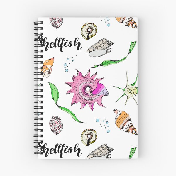 Item preview, Summer Pattern with shells, isolated on white background with text "Shellfish" designed and sold by SASHA-MATBON.
