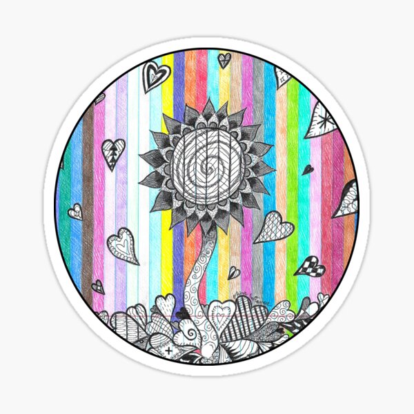 Striped Flower Sticker