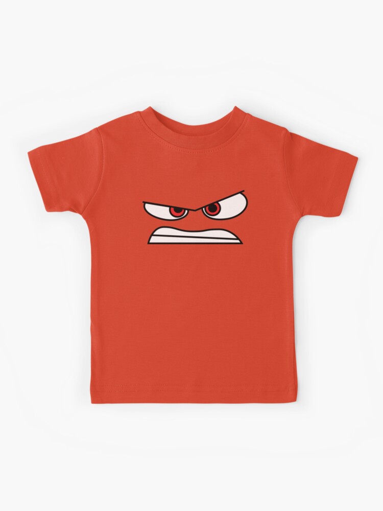 Junior's Inside Out Angry Portrait T-Shirt - Red - X Large