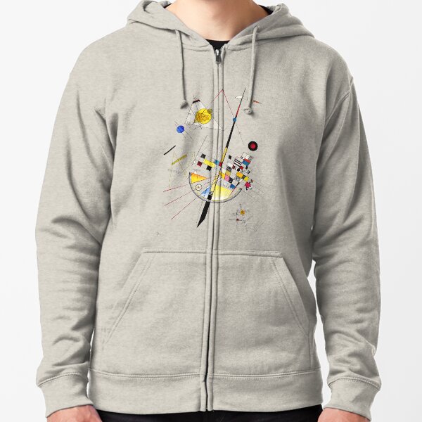 HIGH RESOLUTION Delicate Tension #85 Wassily Kandinsky Zipped Hoodie