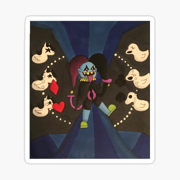 Pegatina «Jevil deltarune undertale fanart» de Omega-Flowey | Redbubble