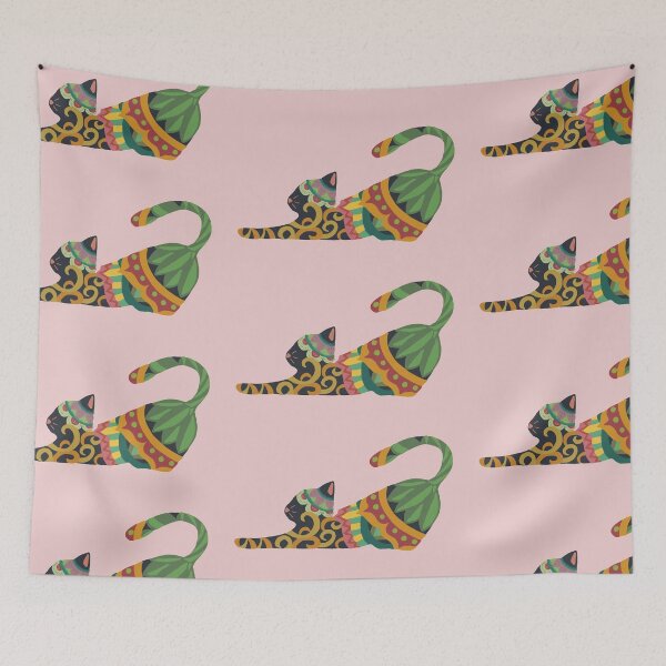 Item preview, stretching cat mandala designed and sold by charliecross.