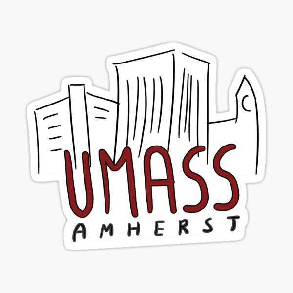 "UMass Amherst Campus Skyline" Sticker by adamacidic | Redbubble