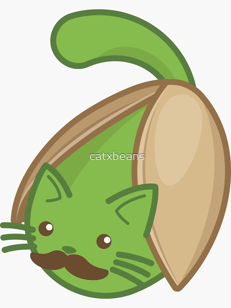 "Pistachio Cat" Sticker for Sale by catxbeans Redbubble