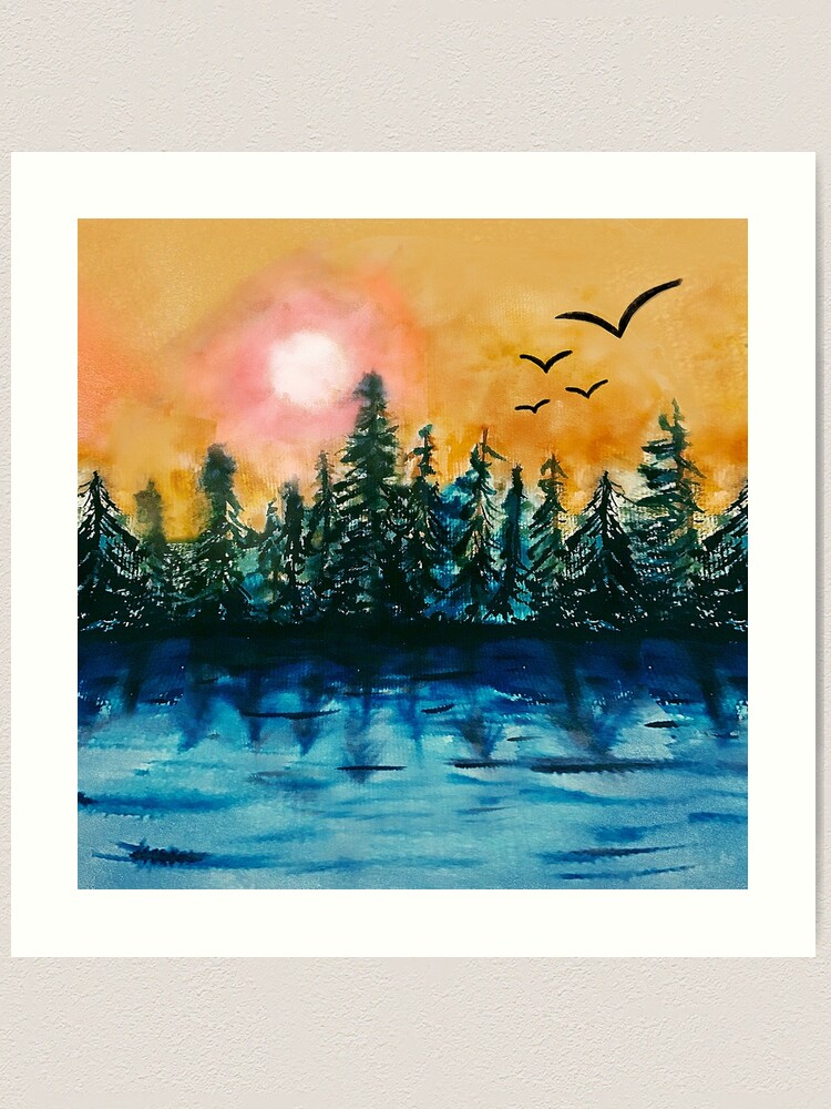 Forest Sunset Watercolor Painting for Beginners