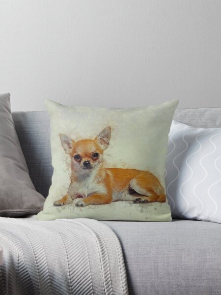 Chihuahua Art Throw Pillow