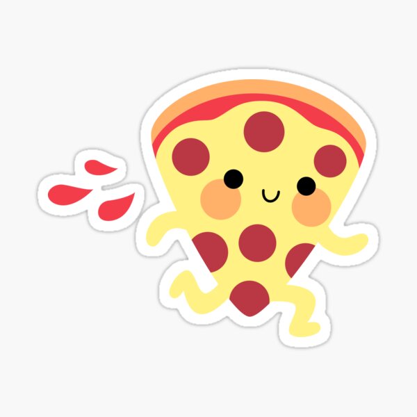 Cute running pizza slice Sticker
