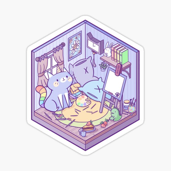 Caticorns mewgischer Raum Sticker