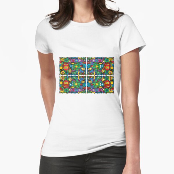 #Pattern #design #art #abstract illustration decoration textile tile shape Fitted T-Shirt