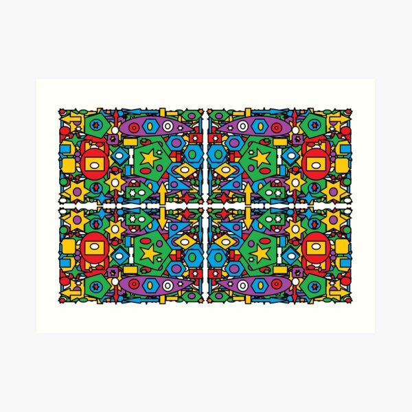 #Pattern #design #art #abstract illustration decoration textile tile shape Art Print