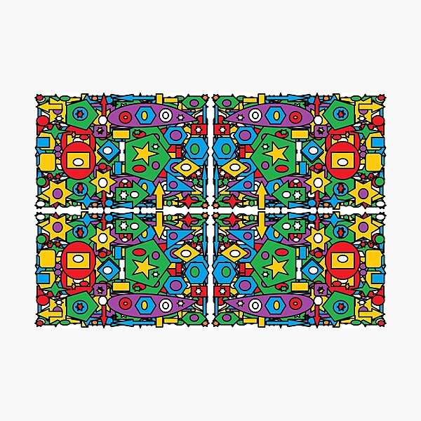 #Pattern #design #art #abstract illustration decoration textile tile shape Photographic Print
