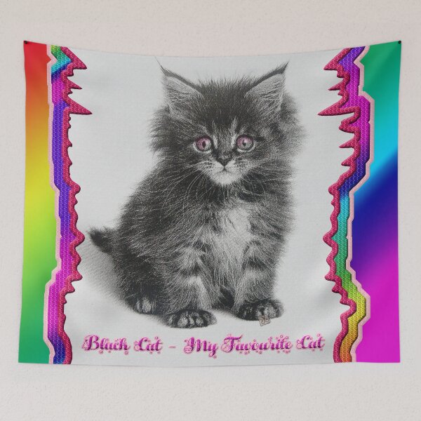 Item preview, Black Cat - My Favourite Pink Eyes Cat (By ACCI) designed and sold by VanyssaGraphics.