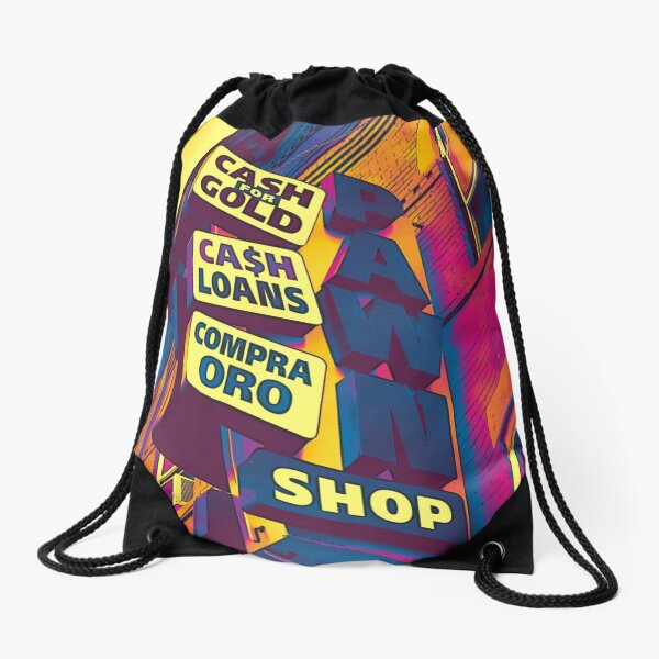 Cash for Gold - Bay Ridge Brooklyn Neon Pop Art - Urban Photography Drawstring Bag