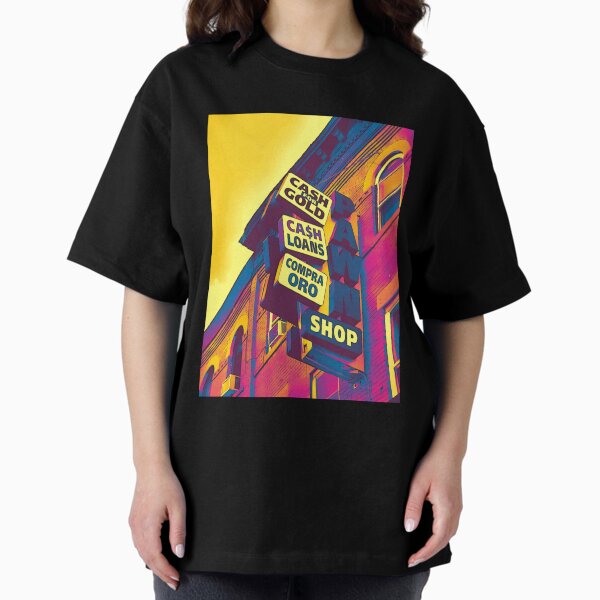 Cash for Gold - Bay Ridge Brooklyn Neon Pop Art - Urban Photography Oversized T-Shirt