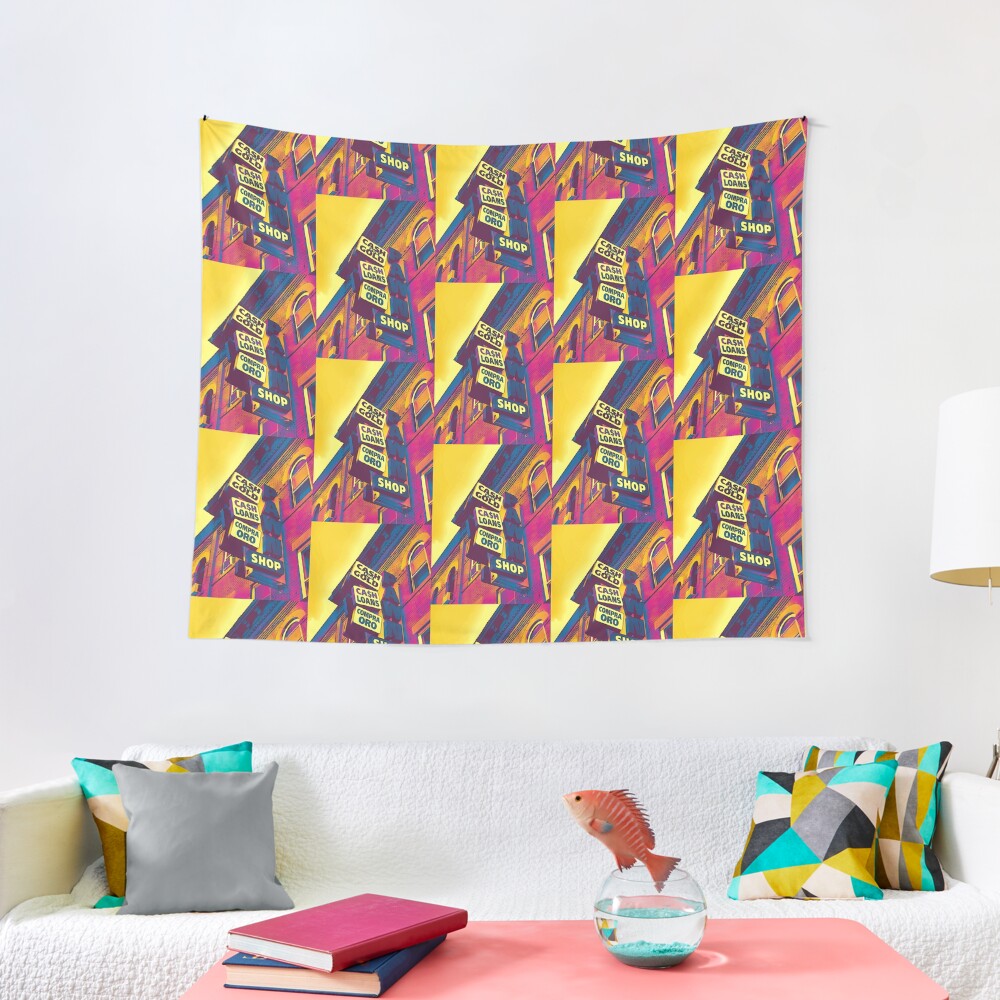 Cash for Gold - Bay Ridge Brooklyn Neon Pop Art - Urban Photography Tapestry