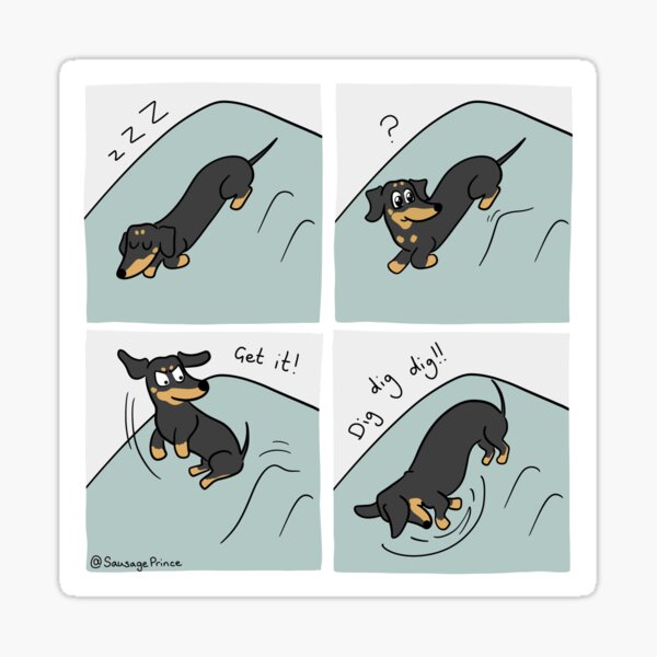 Item preview, Bed Digging - Sausage Prince Comics designed and sold by Laura Deakin Artist.