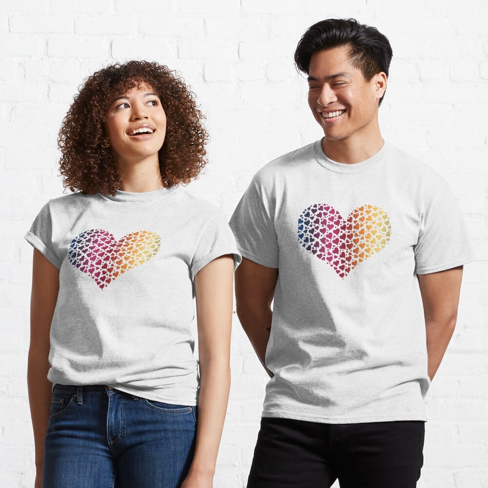 Heart of Hearts Linear Gradient (Clear/White) Classic T-Shirt