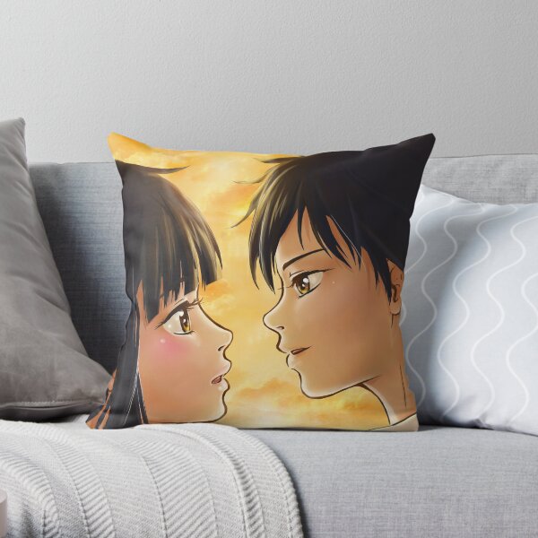 Love couple sun set kiss fan art kimi ni todoke, Coussin