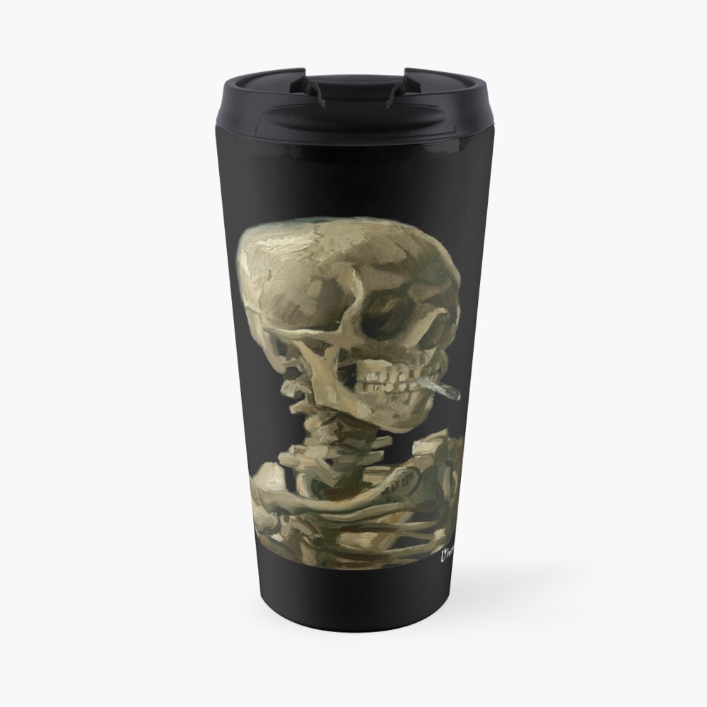Van Gogh, Head of Skeleton Artwork Skull Reproduction, Posters, Tshirts, Prints, Bags, Men, Women, Kids Travel Mug