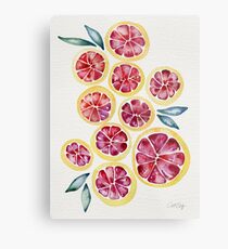 Sliced Grapefruits Watercolor Metal Print