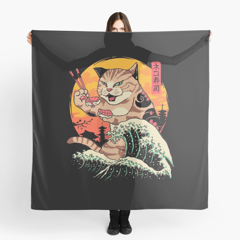 Neko Sushi Wave Scarf