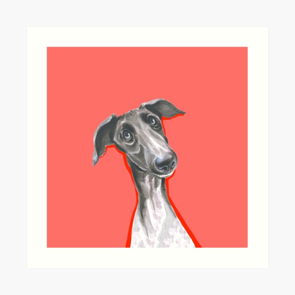 Removable Water-Activated Wallpaper Greyhound Watercolors Puppys Watercolour