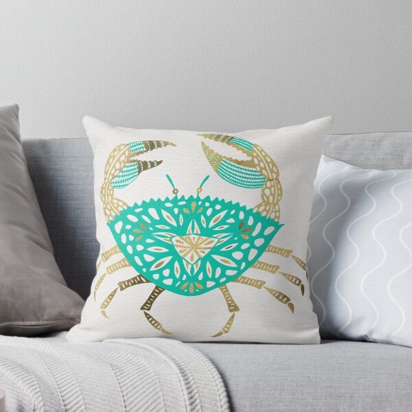 Item preview, Crab – Turquoise & Gold designed and sold by Cat Coquillette.
