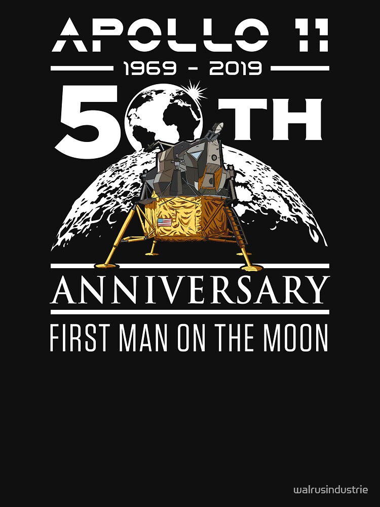 Thumbnail 7 of 7, Classic T-Shirt, 50th Anniversary Apollo 11 1969 with Lunar Lander design designed and sold by walrusindustrie.