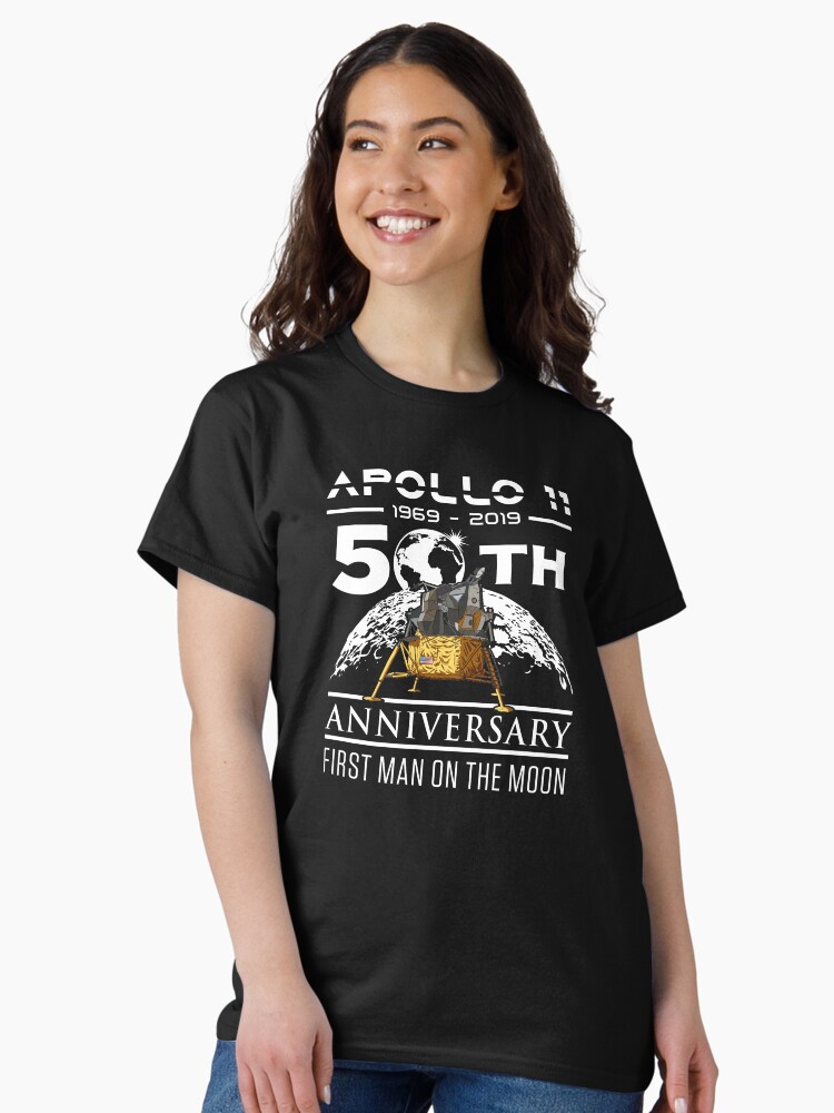 Thumbnail 2 of 7, Classic T-Shirt, 50th Anniversary Apollo 11 1969 with Lunar Lander design designed and sold by walrusindustrie.