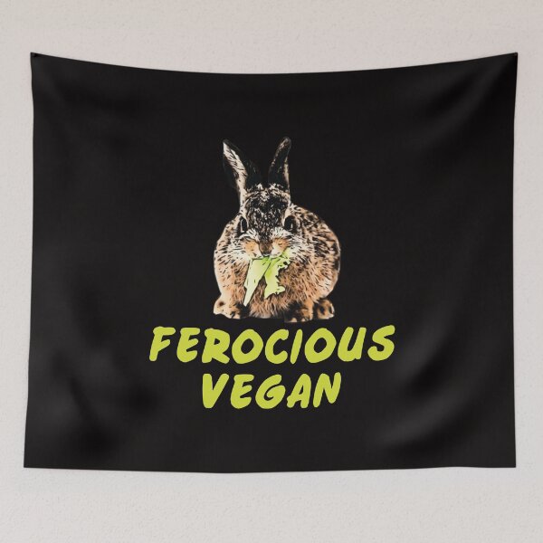 Item preview, Ferocious Vegan Vegetarian Rabbit Vegetable Lover T Shirt designed and sold by shoutoutshirtco.