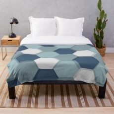 cloudy day hexagons Throw Blanket