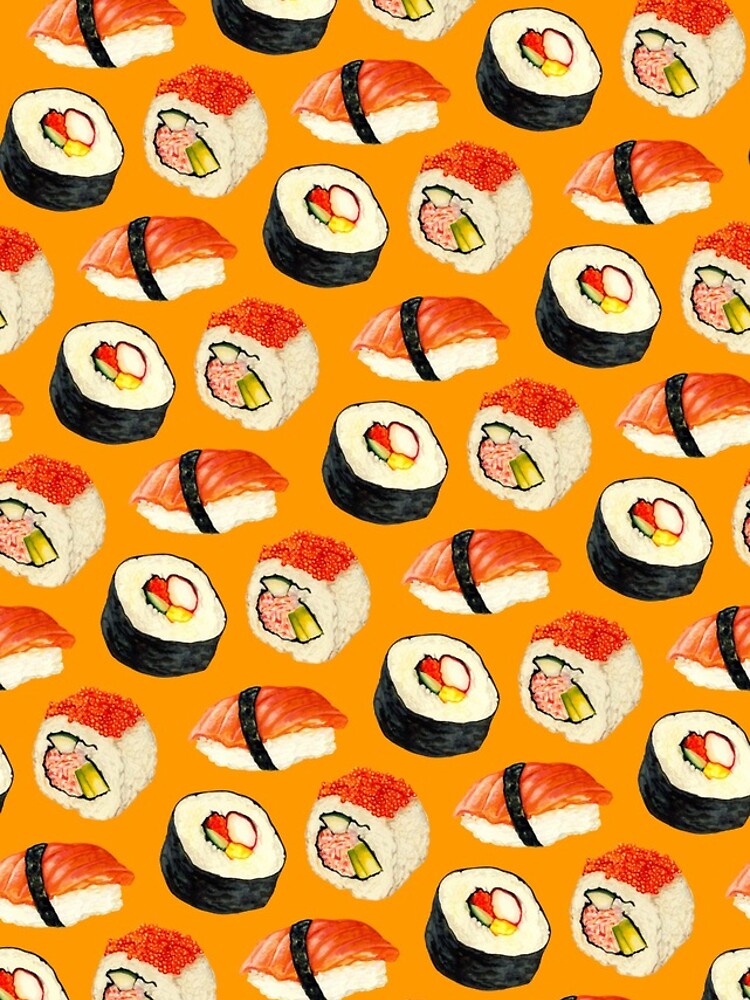 Sushi Pattern - Orange by KellyGilleran