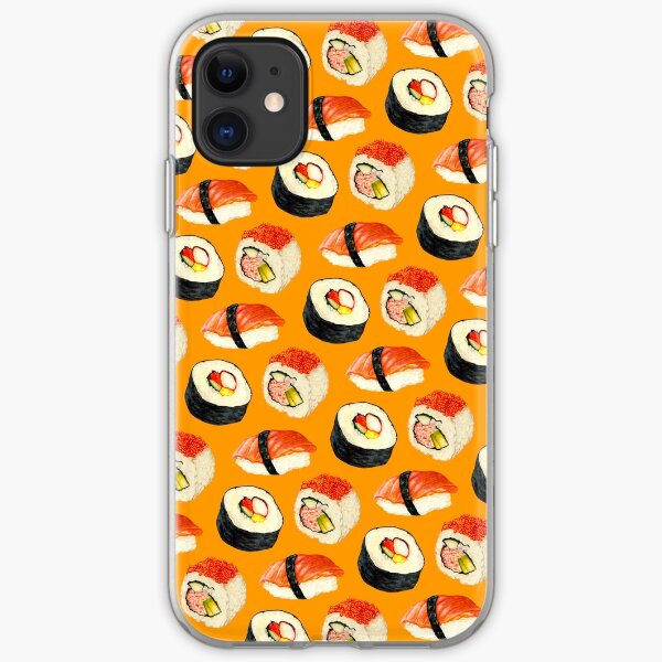 Sushi Pattern - Orange iPhone Soft Case