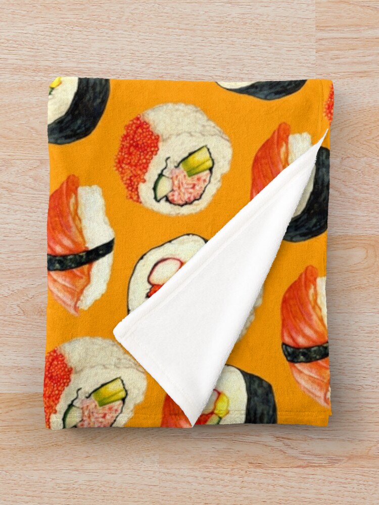 shrimp sushi roll pillow & throw blanket