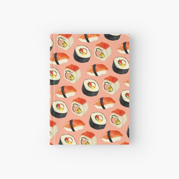 Sushi Pattern - Pink Hardcover Journal