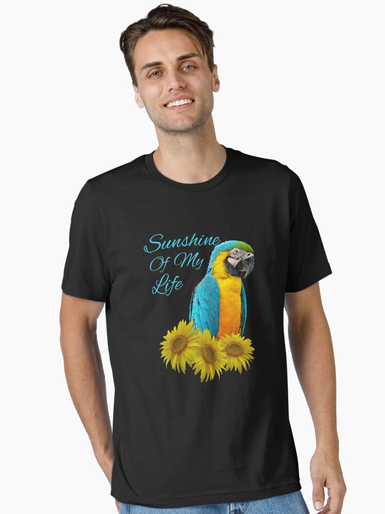 Blue Gold Macaw Parrot Sunshine Sunflower