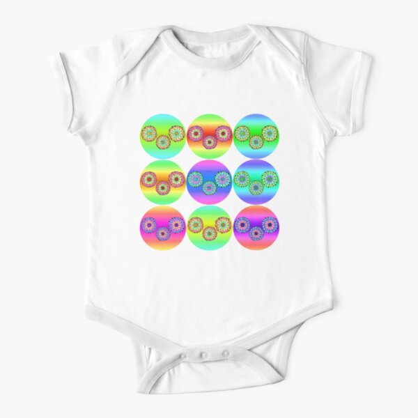 Daisies in Rainbow Short Sleeve Baby One-Piece