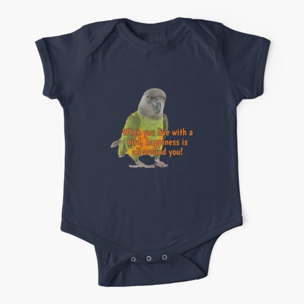 Love Hurts Senegal Parrot Biting Finger Baby One Piece By Einsteinparrot Redbubble