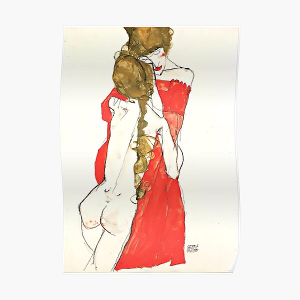 Egon Schiele Kunstwerk "Mutter und Tochter" Poster