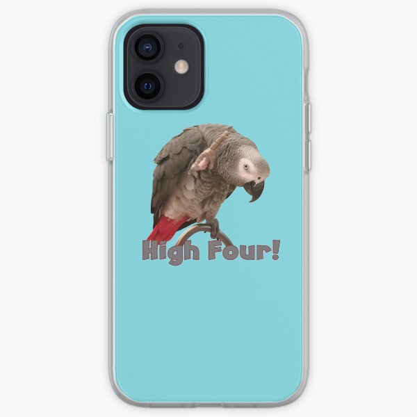 Funny African Grey Parrot Waving High Four iPhone Soft Case