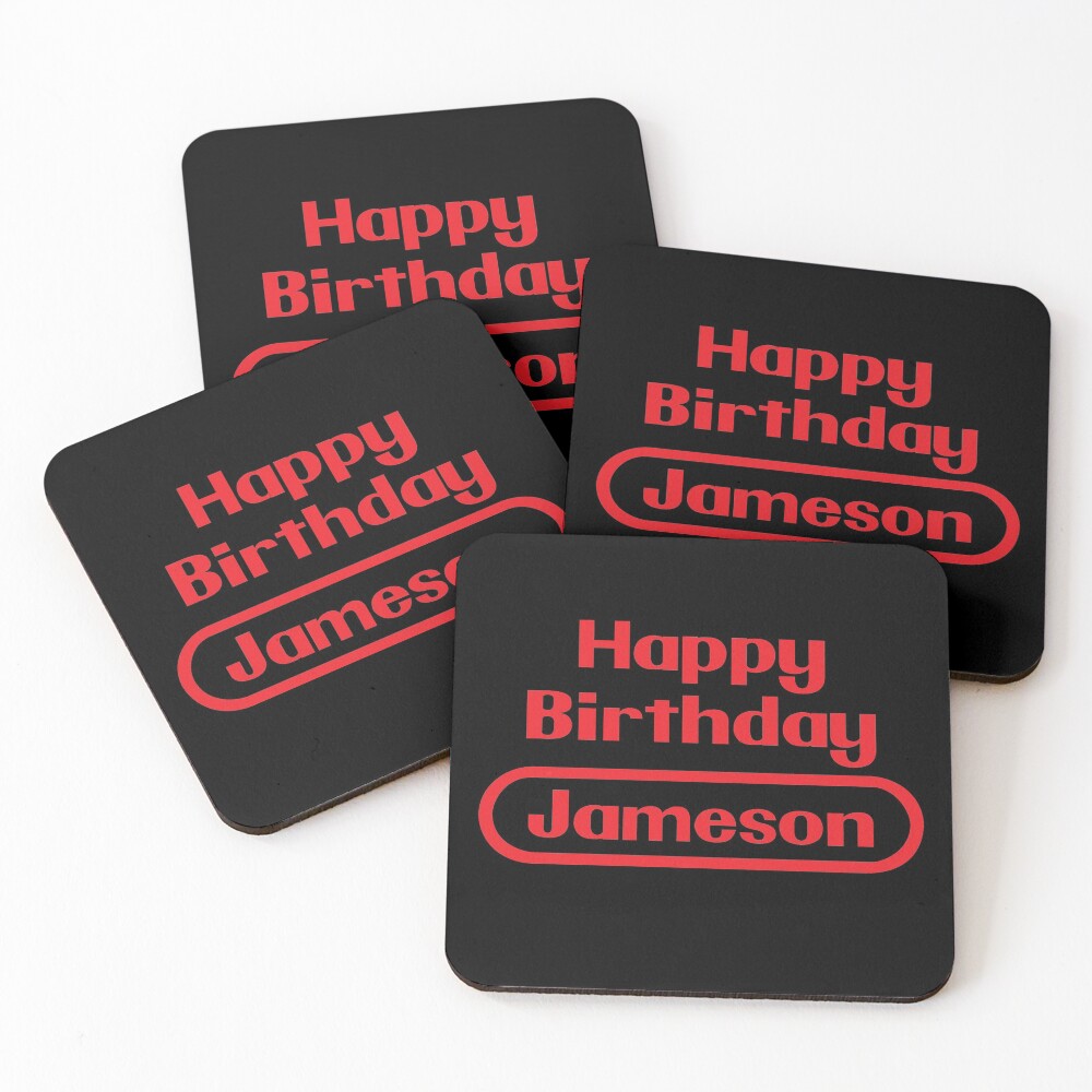 "Jameson Happy Birthday Gift Retro Video Games " Coasters (Set of 4