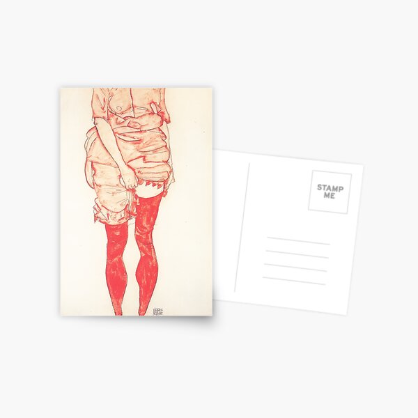 Egon Schiele Stehende Frau en Rot 1913 Postal