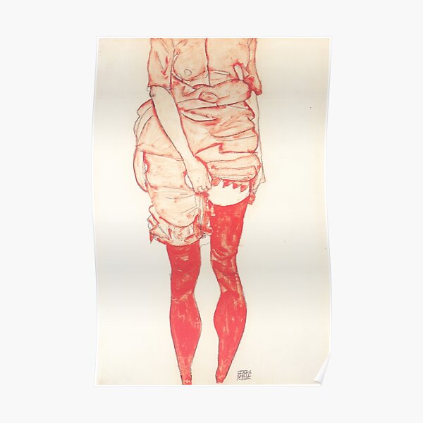 Egon Schiele Stehende Frau in Rot 1913 Poster