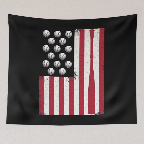 Aperçu de l'œuvre Drapeau de baseball le 4 juillet créée et vendue par Bendthetrend.