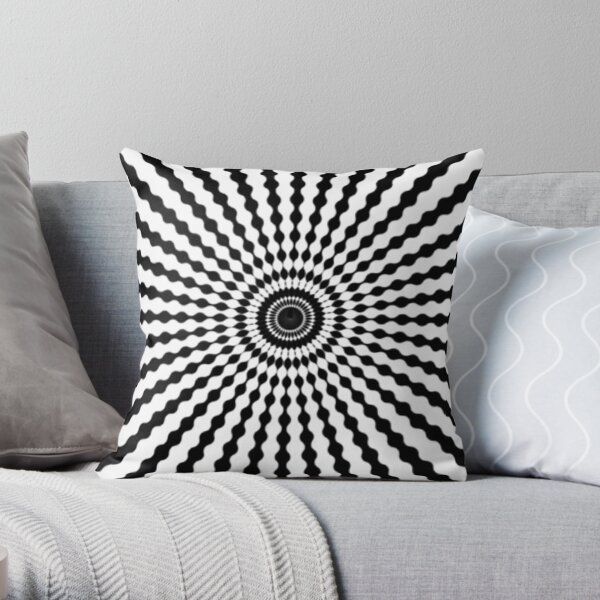 #monochrome #symmetry #circle #pattern design illustration abstract geometric shape Throw Pillow