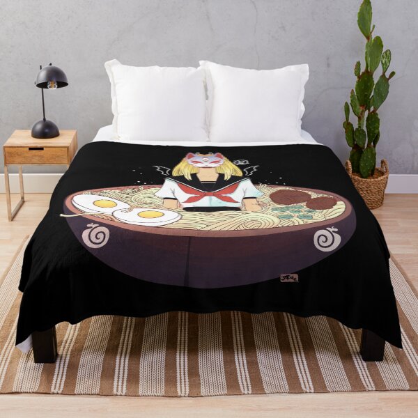 Item preview, Anime School Girl Japanese Fox Kitsune Mask And Ramen Noodles designed and sold by cellsdividing.