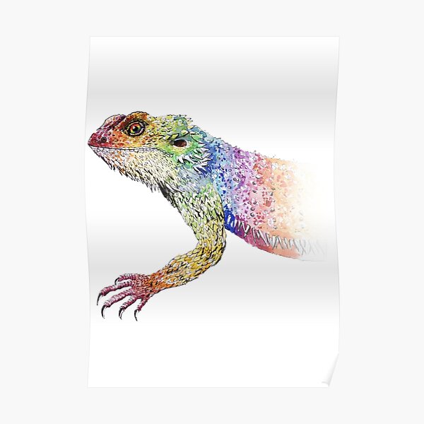 bearded dragon rainbow Mix Poster