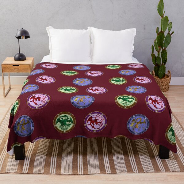 Item preview, Celtic dragon crests - multicolours on burgundy designed and sold by AnyaPenfold.